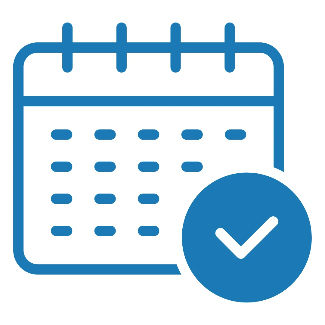 Events Calendar with a check mark 